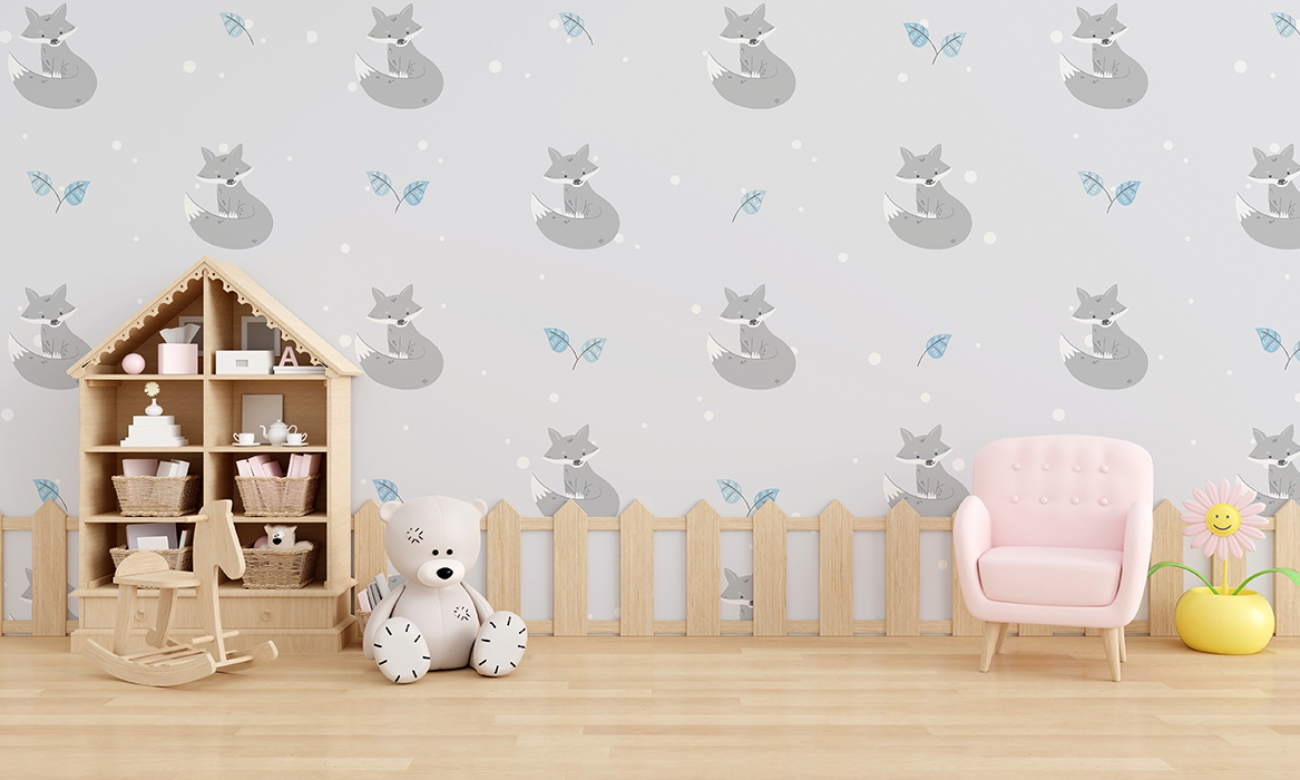 Mural Decorativo DA-004 ZORRITOS – Papeles para Niños | Transforma tu Espacio