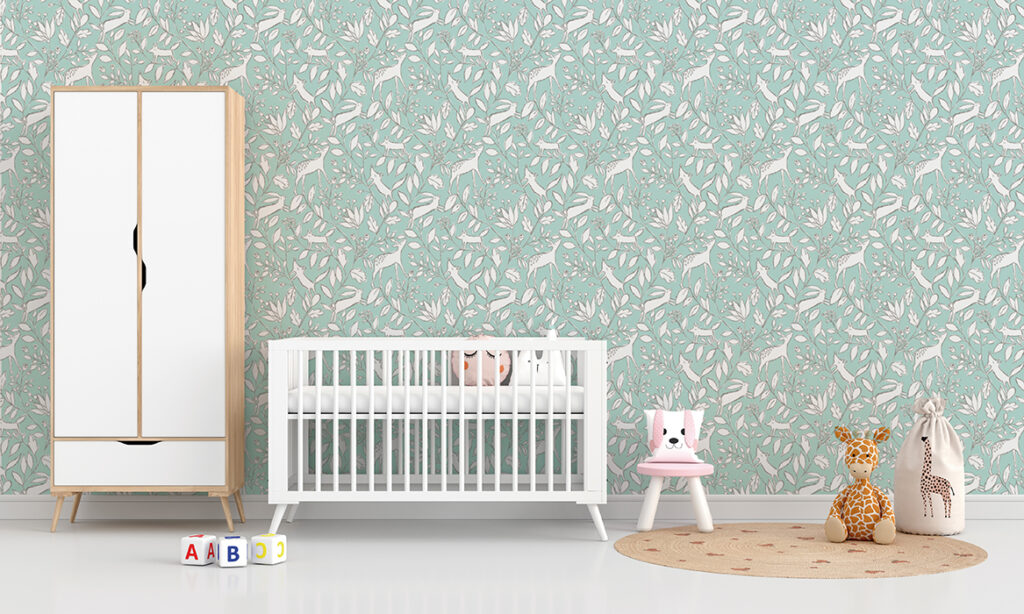 Papel de Colgadura DA-006 DULCE AMANECER TURQUESA – Papeles para Niños | Estilo y Elegancia Mural