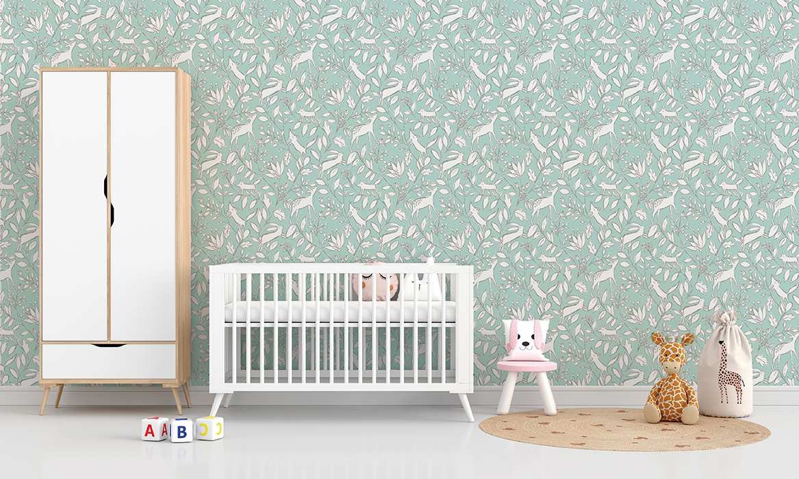 Papel de Colgadura DA-006 DULCE AMANECER TURQUESA – Papeles para Niños | Estilo y Elegancia Mural · imagen 1