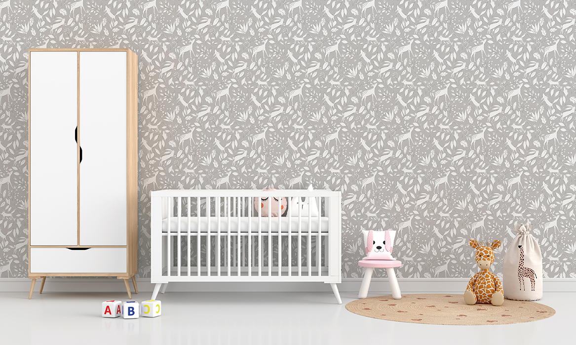 Mural Decorativo DA-008 DULCE AMANECER GRIS – Papeles para Niños | Transforma tu Espacio