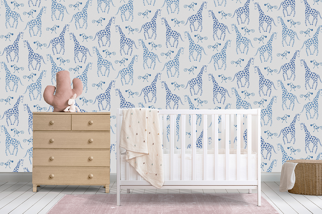 Papel Tapiz Exclusivo DA-009 JIRAFAS EN BLUE – Papeles para Niños | Diseño Único para tus Paredes