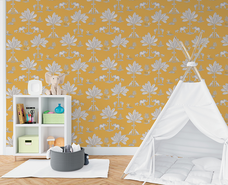 Papel Tapiz DA-015 BAJO EL ÁRBOL MOSTAZA – Papeles para Niños | Arte en cada Pared