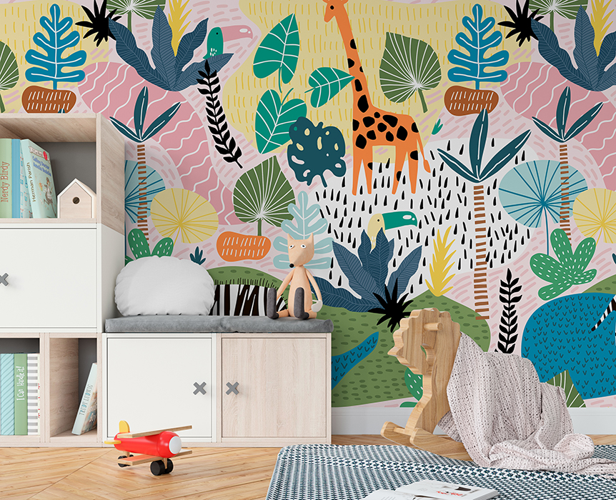 Papel Tapiz DA-033 SELVA DE VERANO – Papeles para Niños | Arte en cada Pared