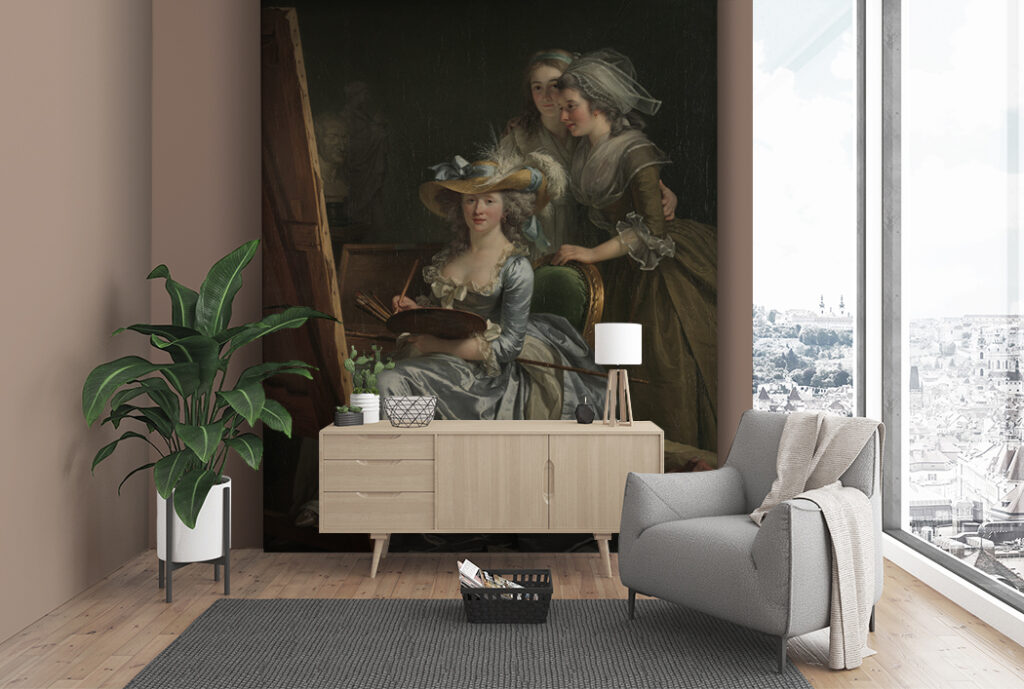 Papel Tapiz Exclusivo Autorretrato con dos alumnas – Made in Haus | Diseño Único para tus Paredes