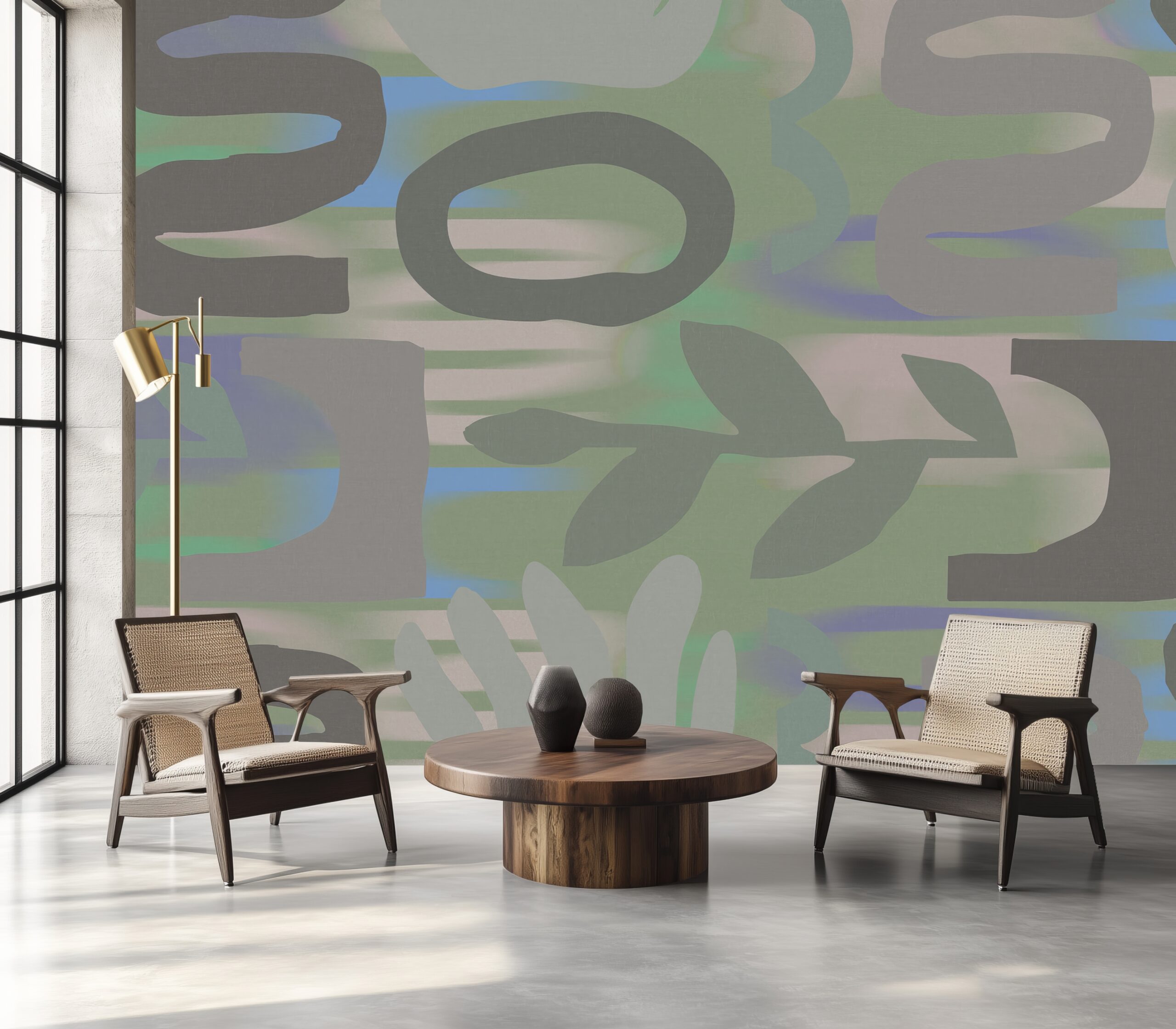 Papel de Colgadura ALGAS TIERRA PROFUNDA – Made in Haus | Estilo y Elegancia Mural · imagen 1