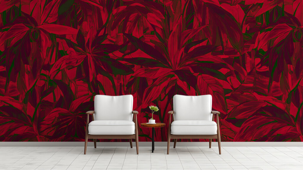 Papel Tapiz Sabal Rojo-Verde – Made in Haus | Arte en cada Pared