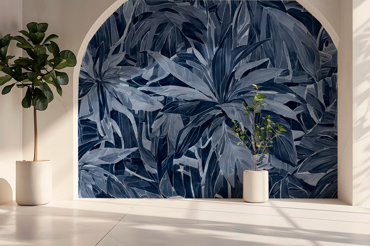 Papel Tapiz Sabal Azul – Made in Haus | Arte en cada Pared · imagen 1