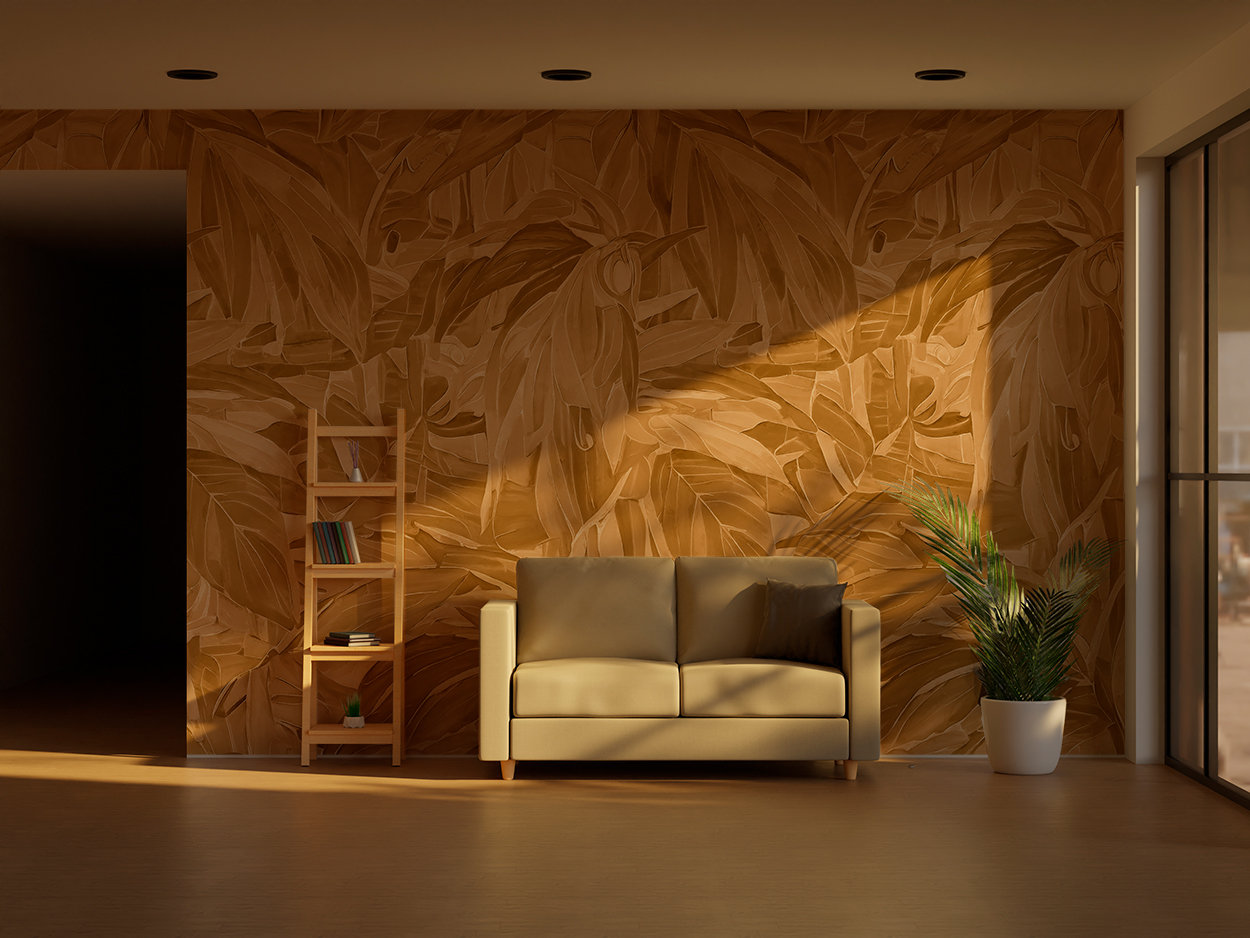 Papel de Colgadura Sabal Terracota – Made in Haus | Estilo y Elegancia Mural