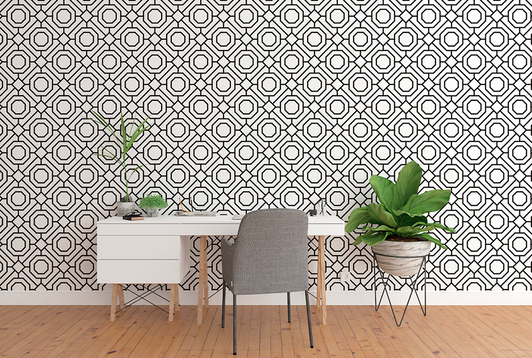 Papel Tapiz Exclusivo Madisson Negro – Made in Haus | Diseño Único para tus Paredes