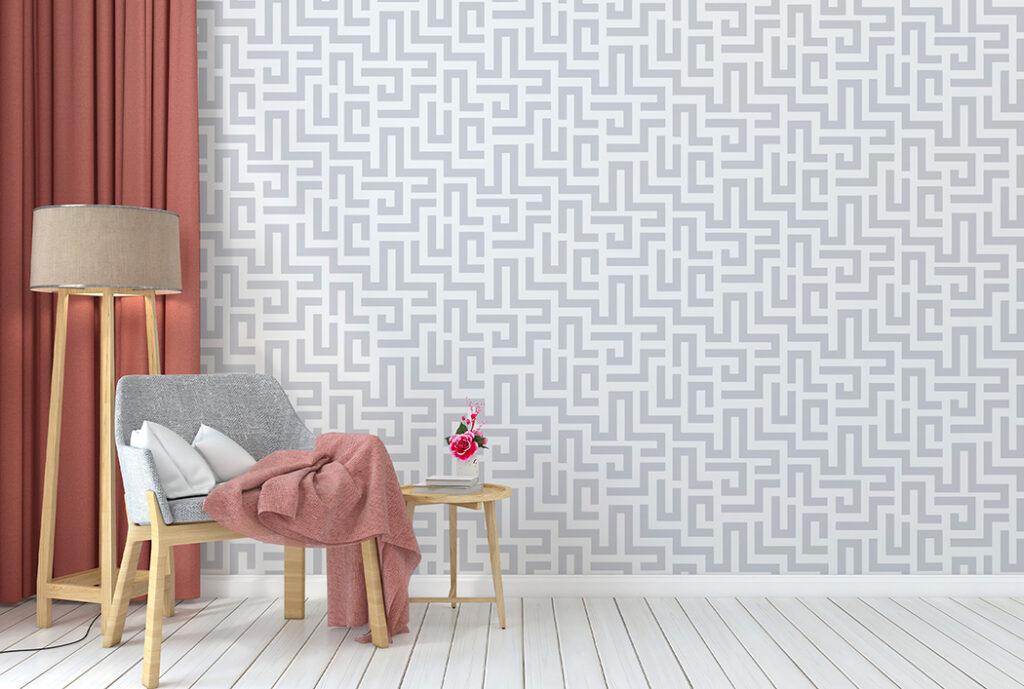 Papel Tapiz Laberinto Gris – Made in Haus | Arte en cada Pared