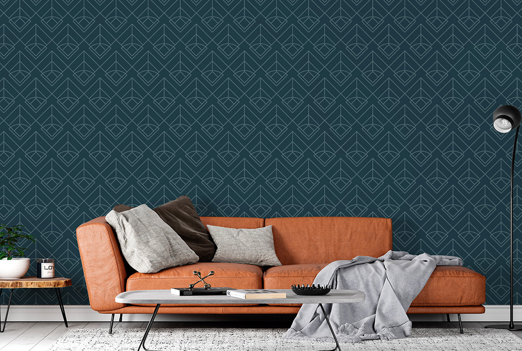Papel Tapiz Exclusivo Velero Azul Malaquita – Made in Haus | Diseño Único para tus Paredes · imagen 1