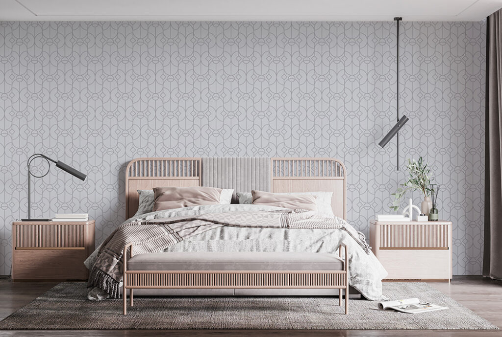 Papel de Colgadura Minimal Retro Gris Diamante – Made in Haus | Estilo y Elegancia Mural