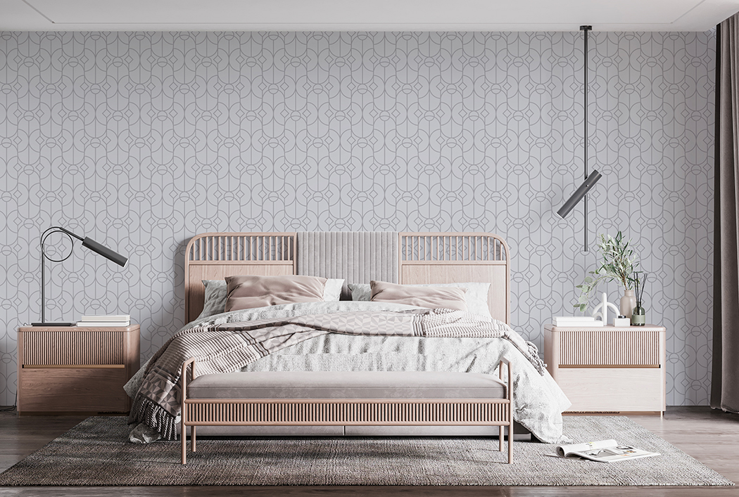 Papel de Colgadura Minimal Retro Gris Diamante – Made in Haus | Estilo y Elegancia Mural