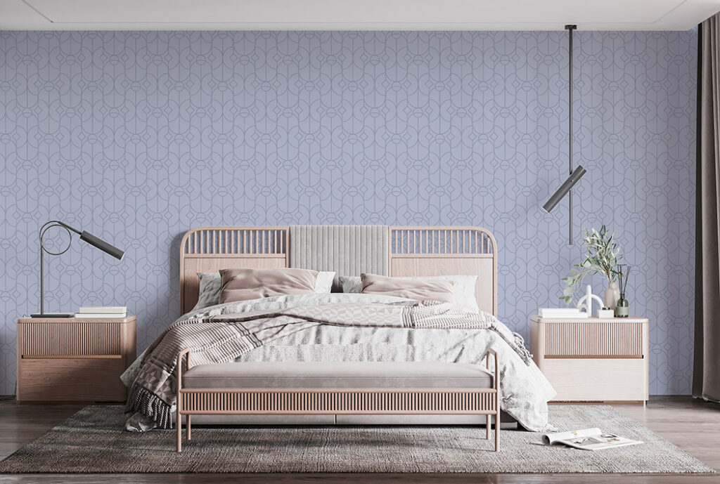 Papel Tapiz Exclusivo Minimal Retro Lavanda – Made in Haus | Diseño Único para tus Paredes