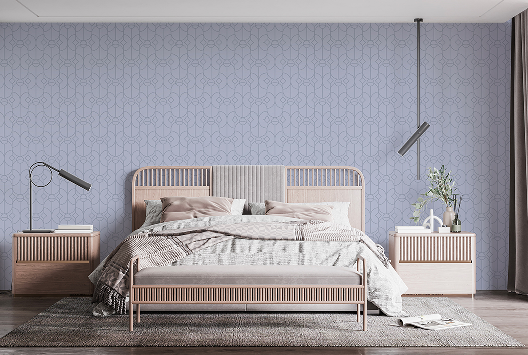 Papel Tapiz Exclusivo Minimal Retro Lavanda – Made in Haus | Diseño Único para tus Paredes