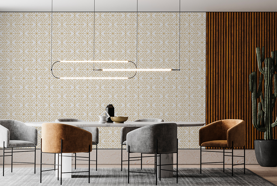 Papel Tapiz Corona Mostaza – Made in Haus | Arte en cada Pared · imagen 1