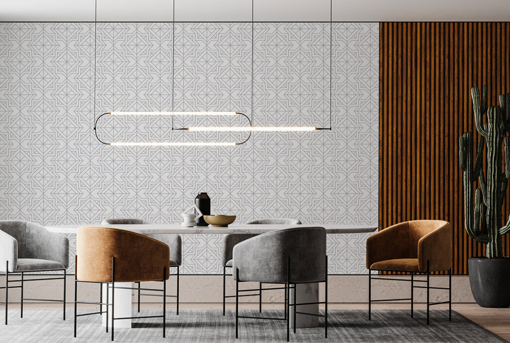 Papel de Colgadura Corona Gris Humo – Made in Haus | Estilo y Elegancia Mural