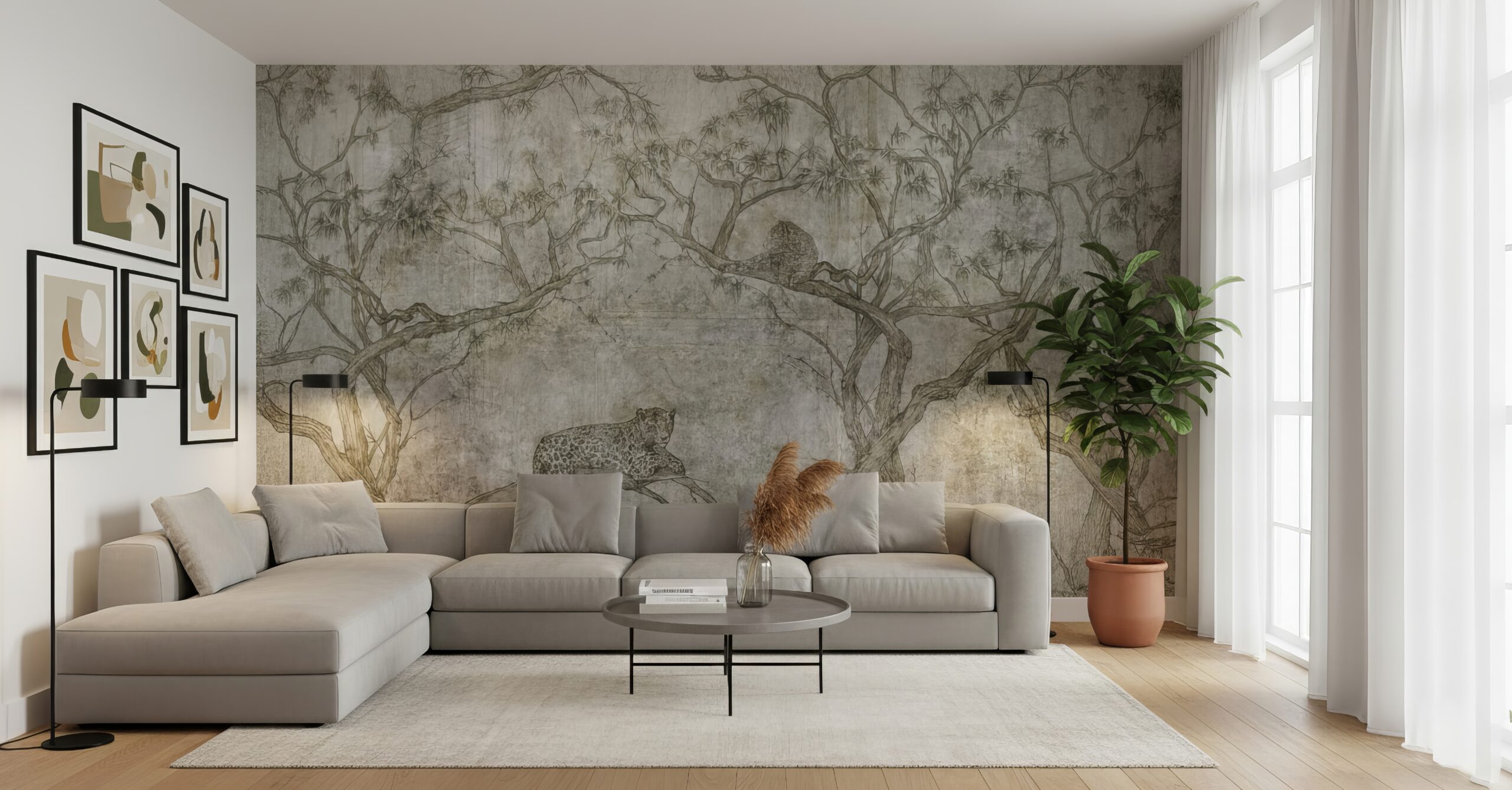 Papel Tapiz Exclusivo LEOPARDOS – Made in Haus | Diseño Único para tus Paredes · imagen 1