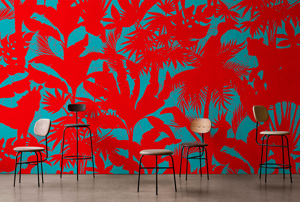 Revestimiento Mural Seductores Rojo y Turquesa – Made in Haus | Instalado en Bogotá · imagen 1