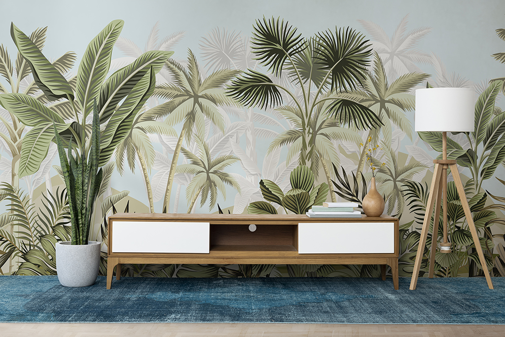 Papel Tapiz Exclusivo Tropicalia Natural – Made in Haus | Diseño Único para tus Paredes