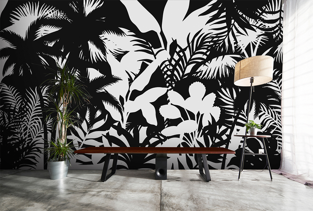 Mural Decorativo Tropicalia Blanco y Negro – Made in Haus | Transforma tu Espacio