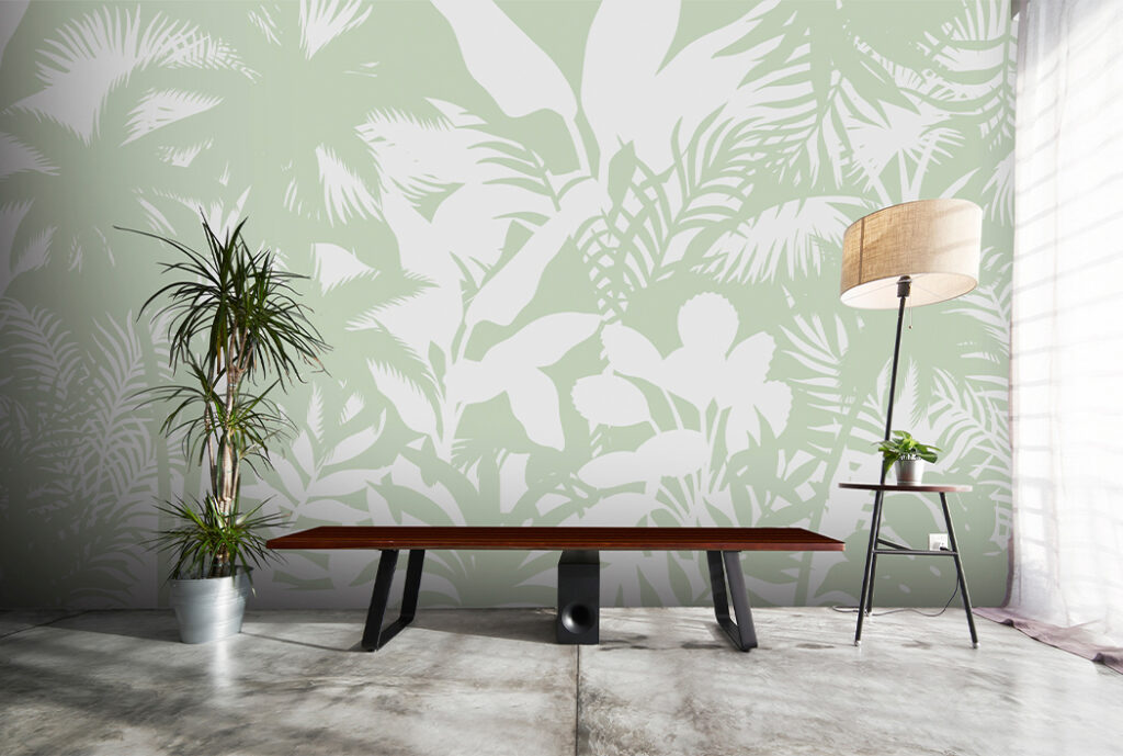 Papel Tapiz Exclusivo Tropicalia Menta – Made in Haus | Diseño Único para tus Paredes