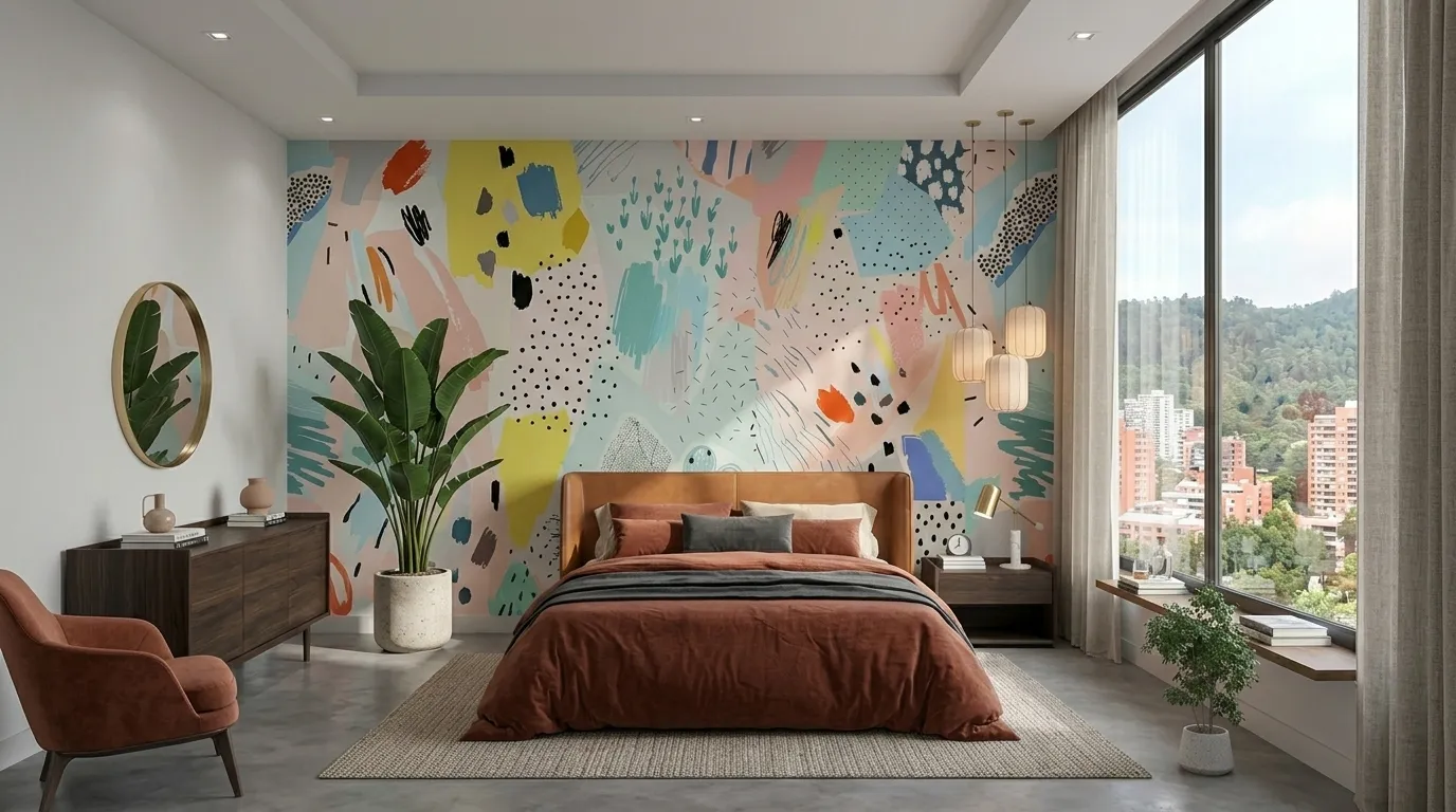 Mural personalizado en espacio residencial