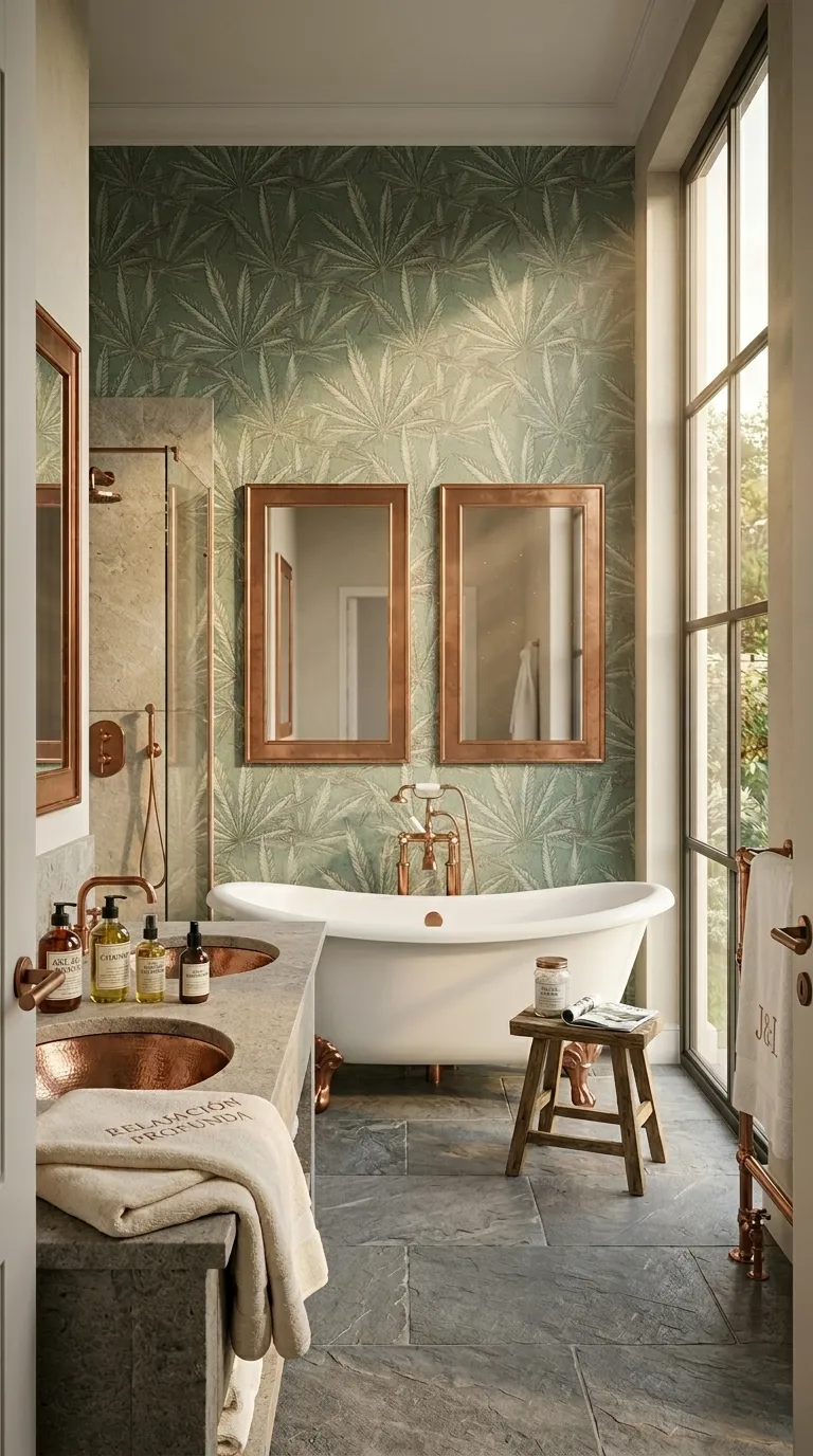 Papel tapiz para baño de lujo — Lirolhaus Bogotá